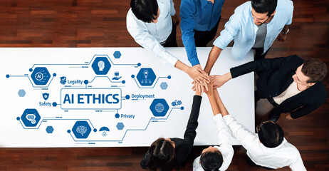 A diverse team engages in a collaborative discussion focused on AI ethics, exploring crucial topics...