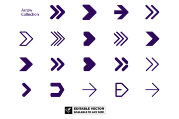 A collection of various black arrow icons pointing in different directions on a white background