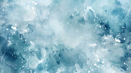 Abstract Blue Watercolor Background with White Splatters