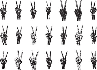 Skeleton Peace Hand