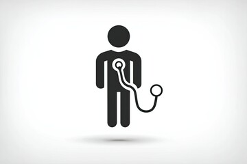 Obraz premium Silhouette of a person with a stethoscope.