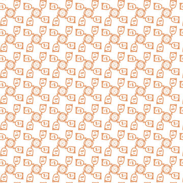 Abstract-Cartoon-Figure-Pattern-Orange