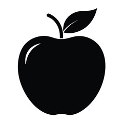 Apple silhouette vector on white background.