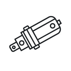 Air cylinder outline icon. Minimal vector for engineering use.