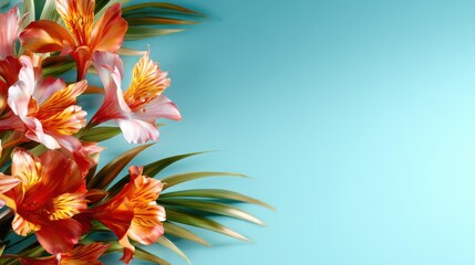 A stunning display of vibrant flowers against a soft pastel background showcases nature's beauty, perfect for conveying freshness, joy, and creativity in any design.