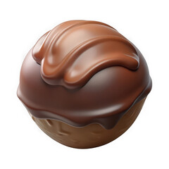 Single Round Scoop Brown Chocolate Ice Cream dessert