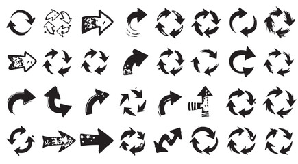 arrow icon set . grunge arrow brush.grunge arrow paint