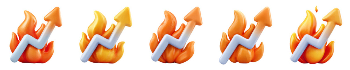 PNG Fire trending icon with rising heat waves
, element set on transparent background