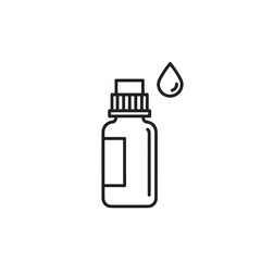 Dropper bottle with liquid line icon for essential oil cosmetic or medicine