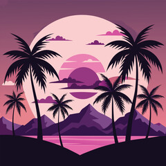 Fototapeta premium -a-collection-of-vector-silhouettes-featuring-trop.eps