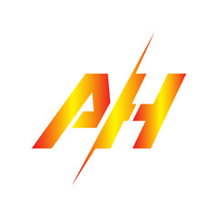 Dynamic ah monogram with lightning bolt and gradient colors