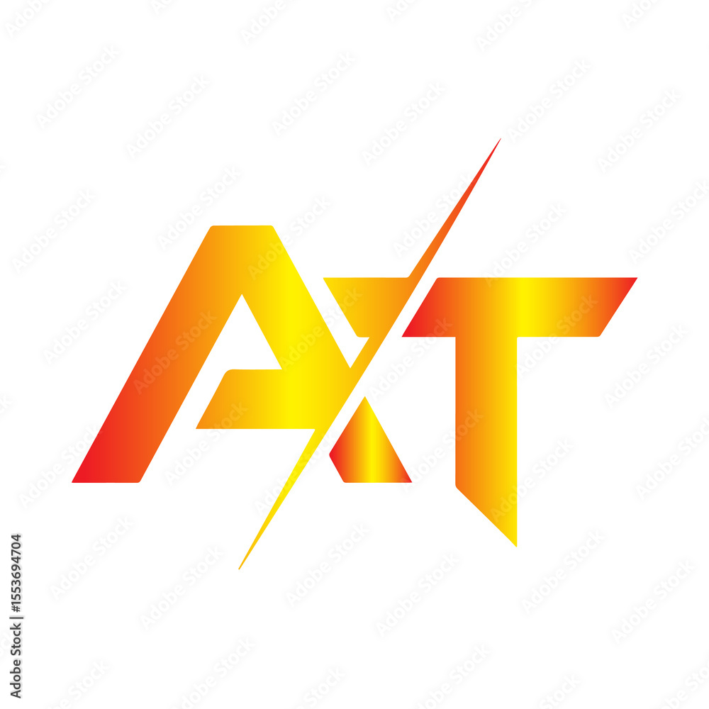 Fototapete modern at monogram logo with a dynamic gradient and sharp cut design