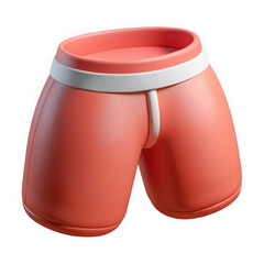 3d rendered coral boxing shorts isolated on transparent background