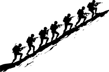 American soldiers military  army, advance Vector Bundle