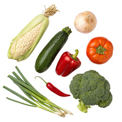 vegetables isolated on white background