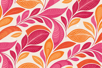 Seamless neon pink and orange abstract pattern with curvy fluid shapes and organic lines — modern colorful background for contemporary design, textiles, wallpapers, and digital art

