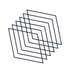 Minimal abstract geometric pattern of overlapping angular line  on white background illustration