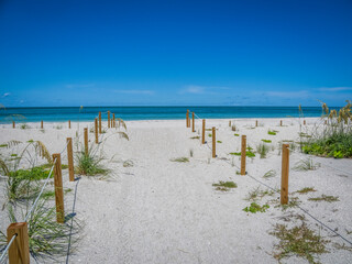 The beach at Gasparilla Island State Park on  Gasparilla Island  a barrier Island on the Gulf of America in Southwest Florida USA