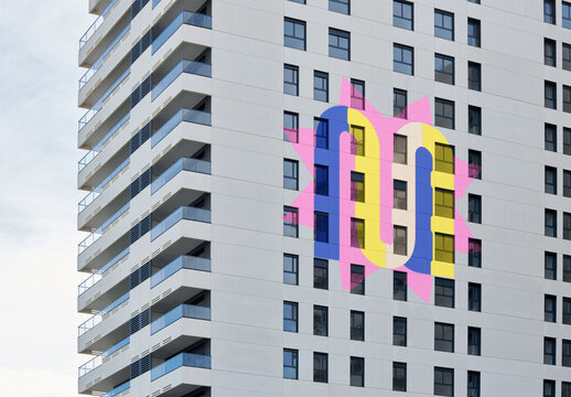 Modern Building Facade Mockup for Urban Design