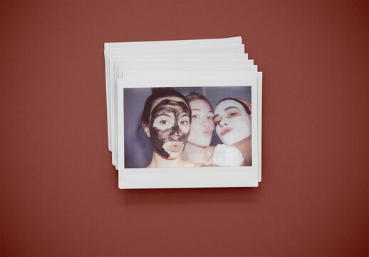 Polaroid Mockup Set. PSD template mockup. Background color change available