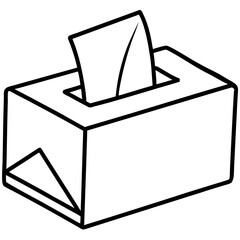 Minimal Tissue Box Line Art