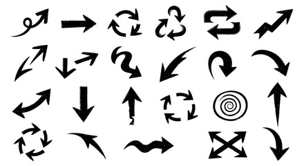 Collection of Hand-Drawn Arrows Vector Illustrations for Design