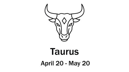 Taurus Zodiac Sign – Symbol, Dates, and Personality
Taurus Astrology Image with Bull Icon
Earth Sign Taurus: April 20 – May 20
Taurus Horoscope Illustration Featuring Bull Symbol