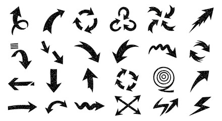Obraz premium Collection of Hand-Drawn Arrow Icons Vector Graphics for Design Projects