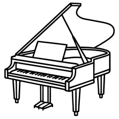 piano and music notes