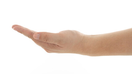 Open hand gesture displayed against a neutral background showcasing emotion and expression in communication