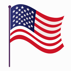 Fototapeta premium Waving american flag on a pole