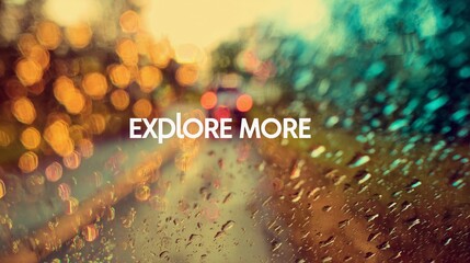 Minimalist wall art with the quote "Explore More" set over a scenic backdrop, perfect for travel blogs or promotional material.