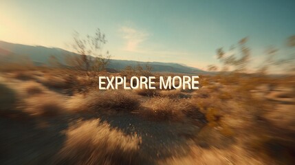 Minimalist wall art with the quote "Explore More" set over a scenic backdrop, perfect for travel blogs or promotional material.