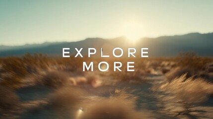 Minimalist wall art with the quote "Explore More" set over a scenic backdrop, perfect for travel blogs or promotional material.