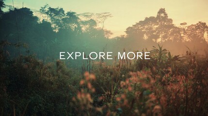 Minimalist wall art with the quote "Explore More" set over a scenic backdrop, perfect for travel blogs or promotional material.