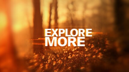 Minimalist wall art with the quote "Explore More" set over a scenic backdrop, perfect for travel blogs or promotional material.