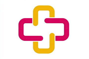 Obraz premium Interlocking, stylized plus sign graphic design.