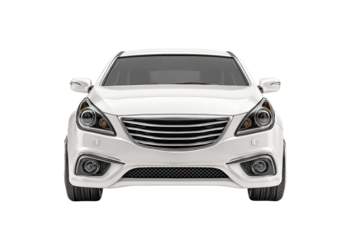 PNG Sleek white luxury sedan with modern design and chrome accents