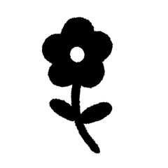 stamp flower png outline cute cartoon handwrite design clipart and art doodle line art element