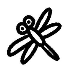 dragonfly png outline cute cartoon handwrite design clipart and art doodle line art element