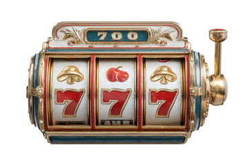 PNG Vintage slot machine with jackpot triple sevens and classic symbols