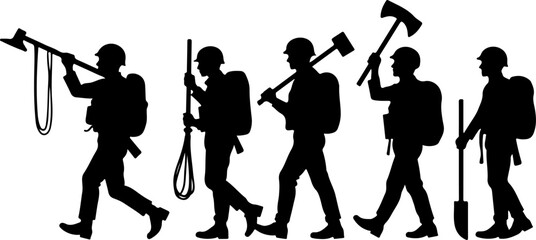 soldiers, military, army Silhouette of Soldiers on a Hill verctor bundle