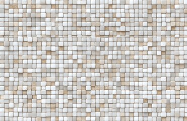 Abstract geometric pattern of small squares in beige and white
