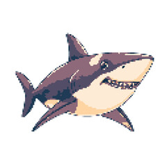 Friendly shark pixel art