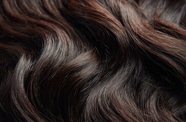 Naklejka premium Close-up view of dark brown wavy hair