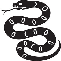 Black snake illustration drawing vector image serpent reptile viper cobra python mamba graphic design tattoo art on transparent background silhouette