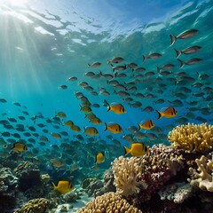 Naklejka premium coral reef with fish