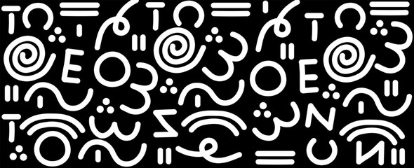 Obraz premium Hand drawn contemporary art collage with abstract shapes. Vector seamless pattern with modern Scandinavian cut out elements.