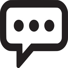 Chat bubble icon message communication speech bubble vector graphic symbol sign design element vector graphic on transparent background silhouette