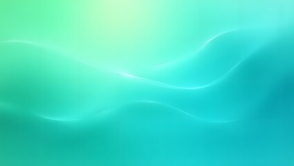 Fototapeta premium Smooth Aqua Green Gradient Background with Soft Wavy Light Effects